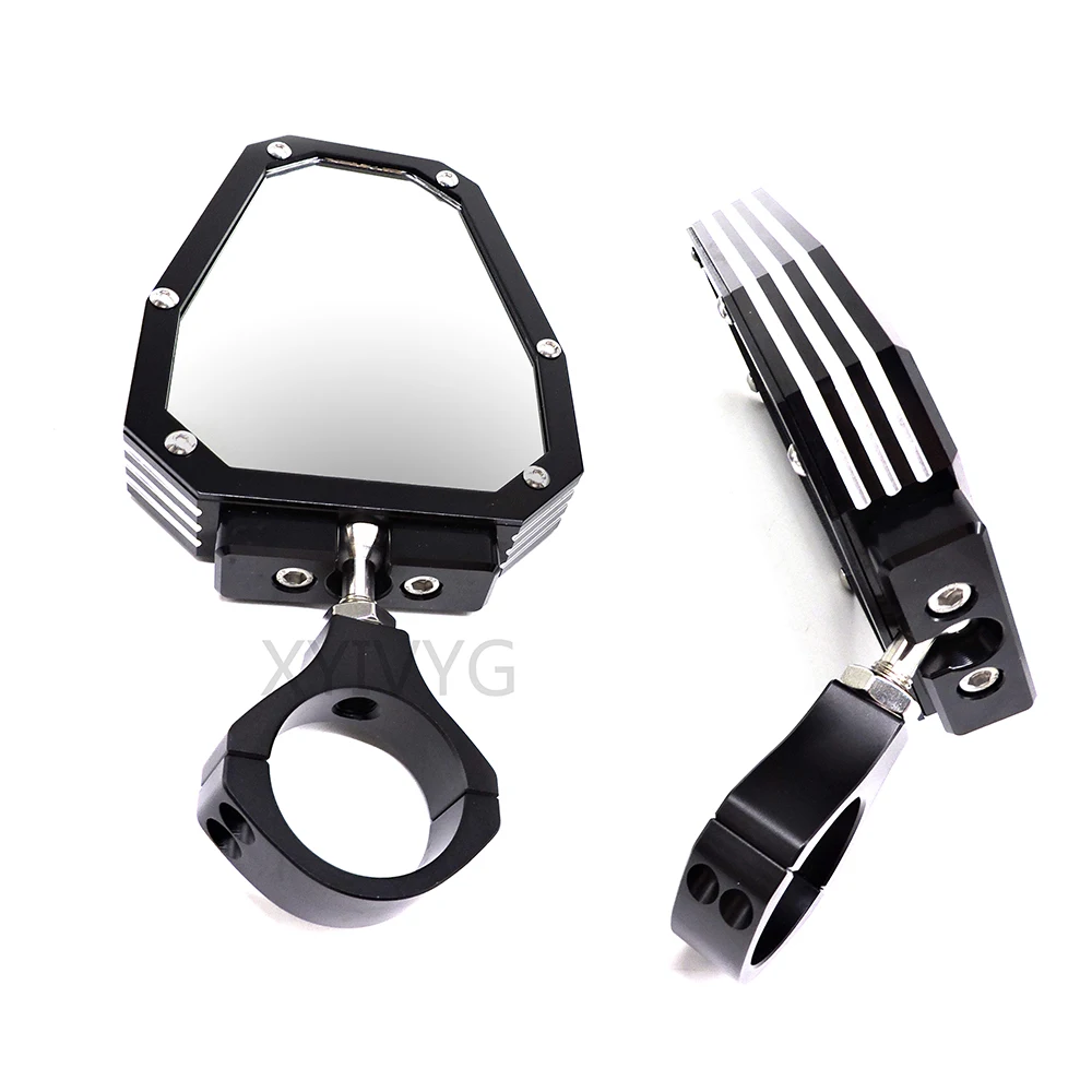 Motocross End Side Mirror CNC Aluminium Alloy Rear View Mirror Motorcycle ATV Off Road Handle Bar Rear View Mirror Chrome Glass