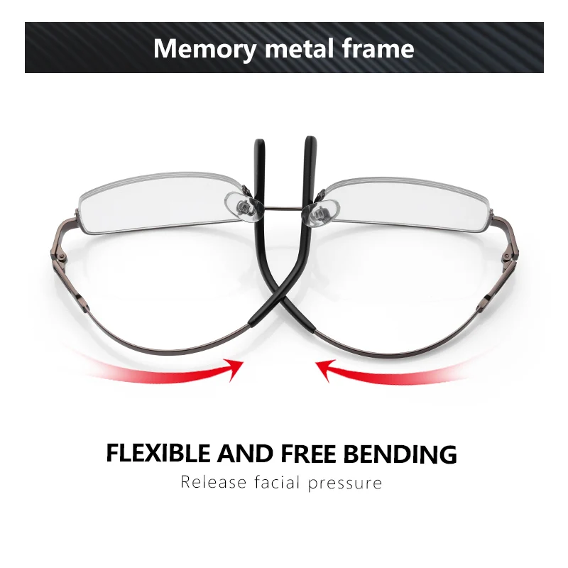 ZENOTTIC 2024 Fashion Titanium Half Rimmed Glasses Frame Women Men Ultralight Memory Metal Flexible Spectacles Eyewear