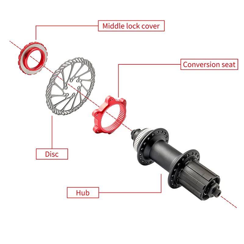 MUQZI Centerlock To 6-Hole Adapter Bicycle Disc Brake Center Lock Conversion 6 Bolt Rotors Bike Hub Adapter