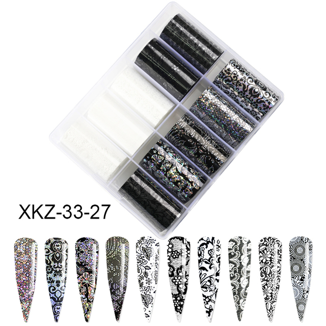 Star Transfer Paper Laser Leopard Print Gale Camouflage Small Fresh Fruit Star Set Nail Sticker Decorative Art 1Box 10 Grid