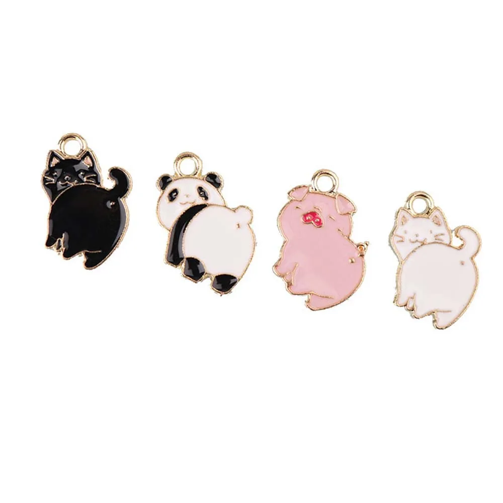10Pcs/Lot Enamel Alloy Pig Cat Panda Charms Pendants DIY Jewelry Findings Crafts Making Decorations | Украшения и аксессуары