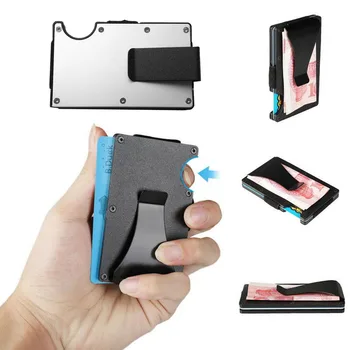 

RFID Shield Metal Card Holder Wallet Business Credit Debit Door Card Organizer Storage Wallet