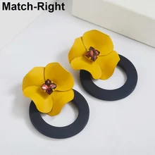 Трендовые женские серьги в форме цветка/круглые/корейские/массивные/большие/минималистичные/Висячие серьги женские ювелирные изделия для подарков SP606