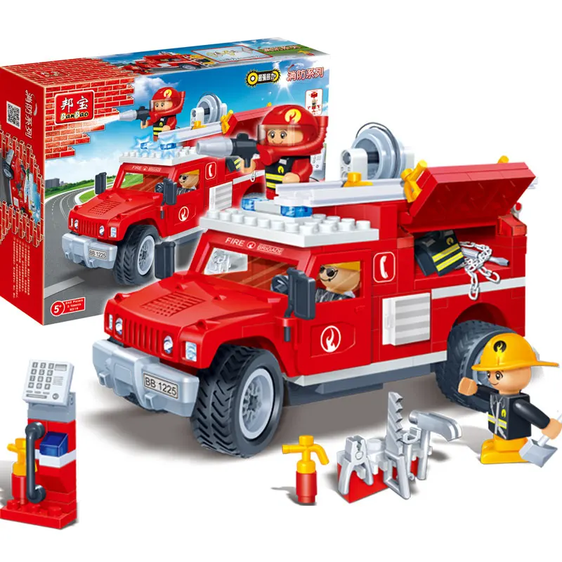 Banbao 8316 огненный автомобиль игрушки Пластиковые Firfighting строительные блоки наборы