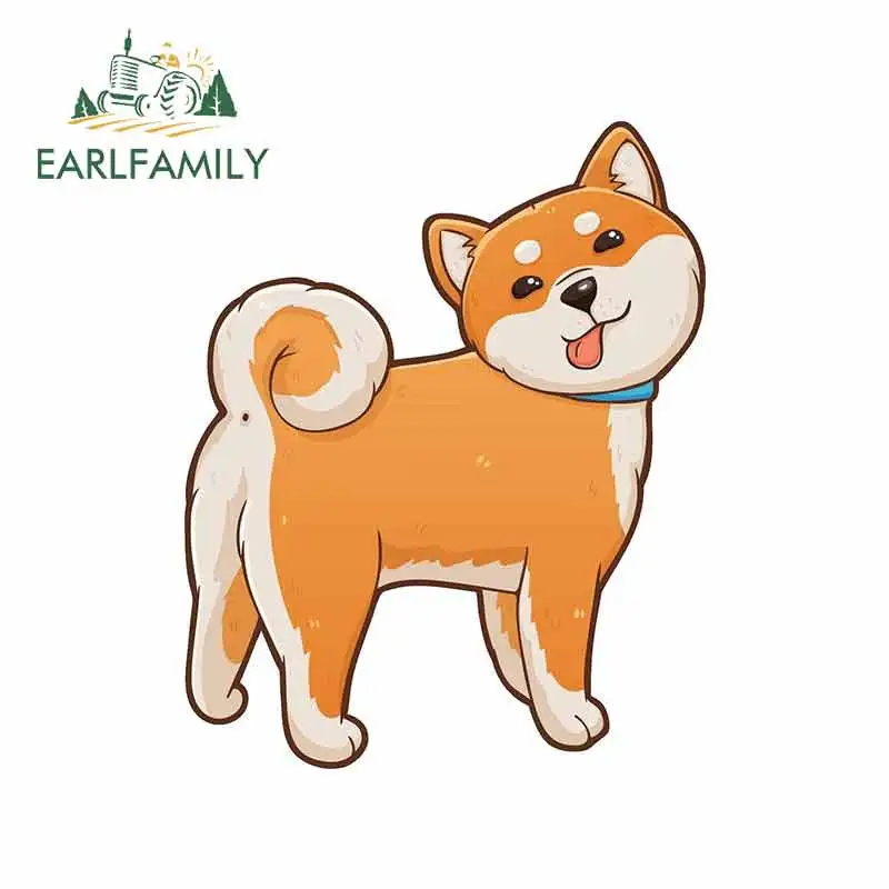 EARLFAMILY 13 см x 10 4 Мультяшные автомобильные наклейки Шиба-ину автомобильный бампер