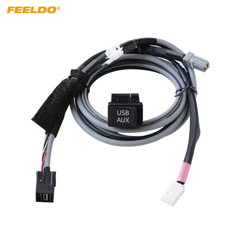 FEELDO автомобильное аудио USB AUX Интерфейс адаптер для Toyota Corolla Camry Highlander Sienna RAV4 Prius
