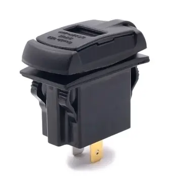 

Black Car Boat Charger Outlets Socket Switch Panel Voltmeter Rocker Replacement