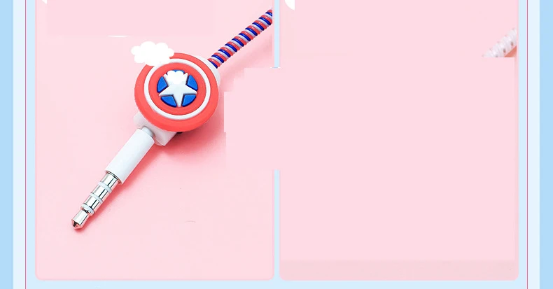 Marvel Мстители Капитан Америка Человек-паук Железный человек Бэтмен Супермен телефон зарядное устройство защитный шнур веревка для наушников намотка фигурка
