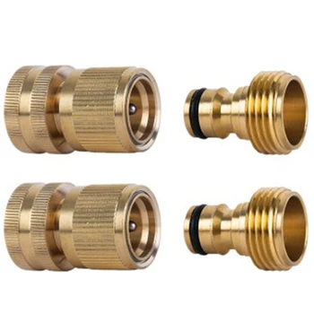 

1 Set Garden Water Connectors Brass Quick Hose Pipe Connector Universal Faucet Adapter Water Quick Coupling
