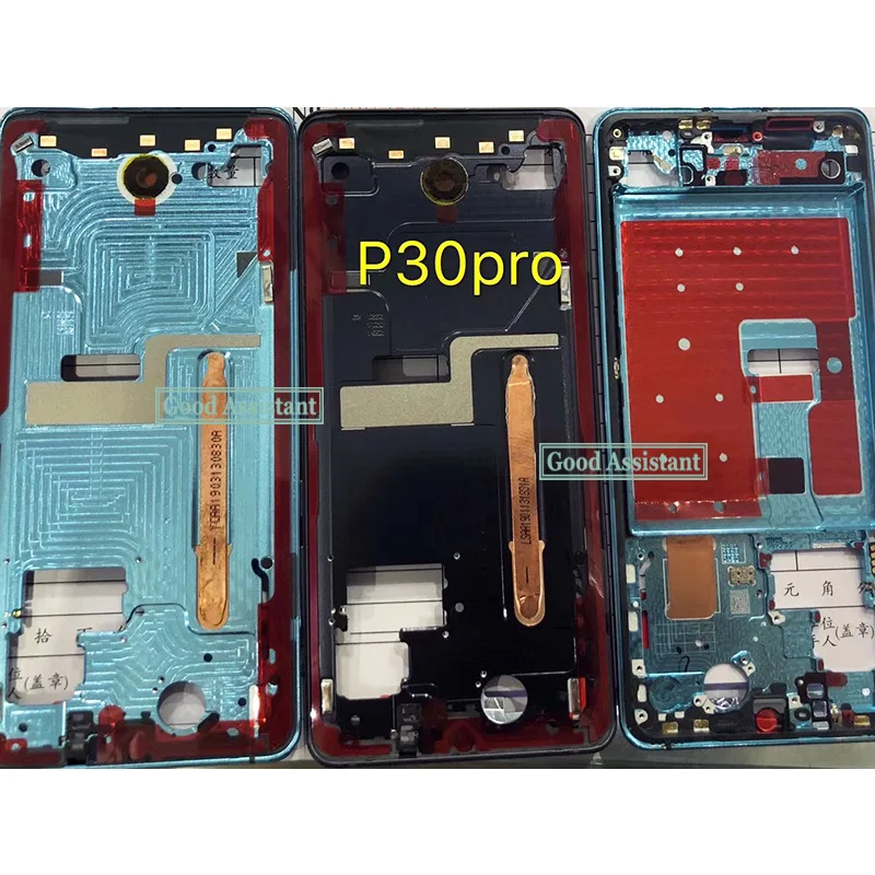 Б/у для huawei P30 Pro VOG-AL00 VOG-AL10 VOG-TL00 спереди Корпус шасси пластина ЖК-дисплей Дисплей Лицевая панель на переднюю раму