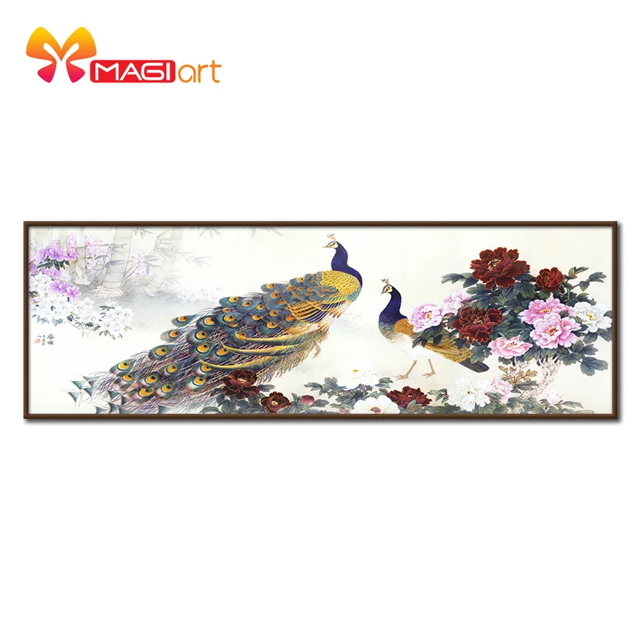 

Cross stitch kits Embroidery needlework sets 11CT water soluble canvas patterns 14CT Chinese Style The Peaflow-NCMA036