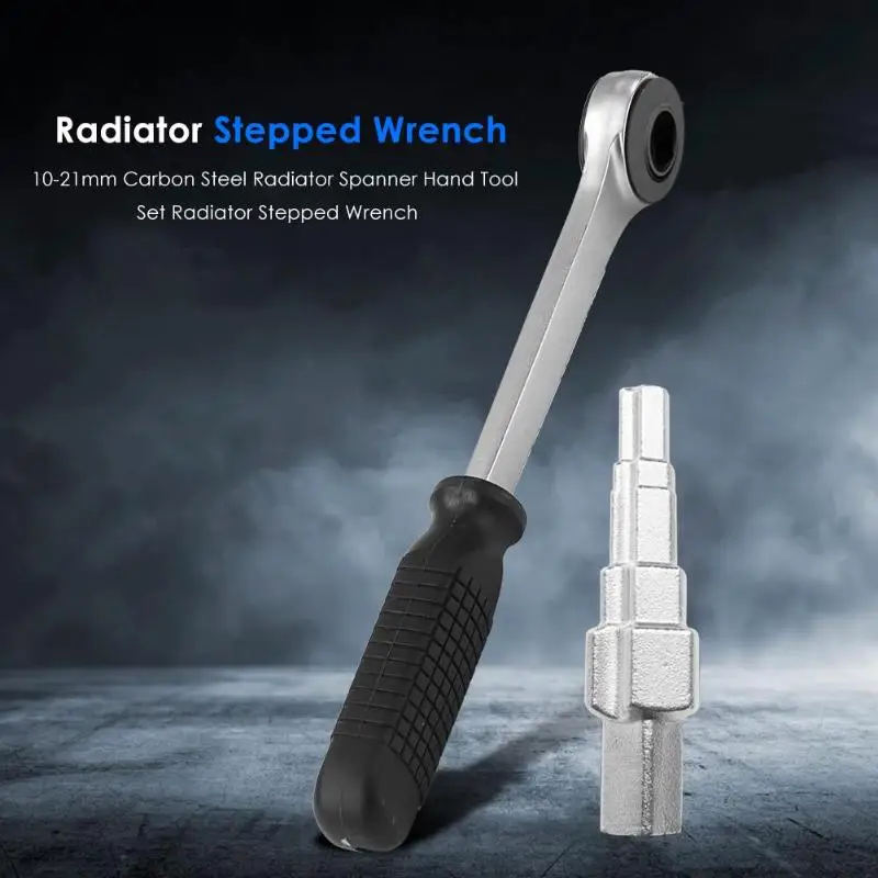 

alloet 10-21mm Carbon Steel Radiator Spanner Practical Hand Tool Durable Multiused Home Supplies Radiator Stepped Wrench Hot