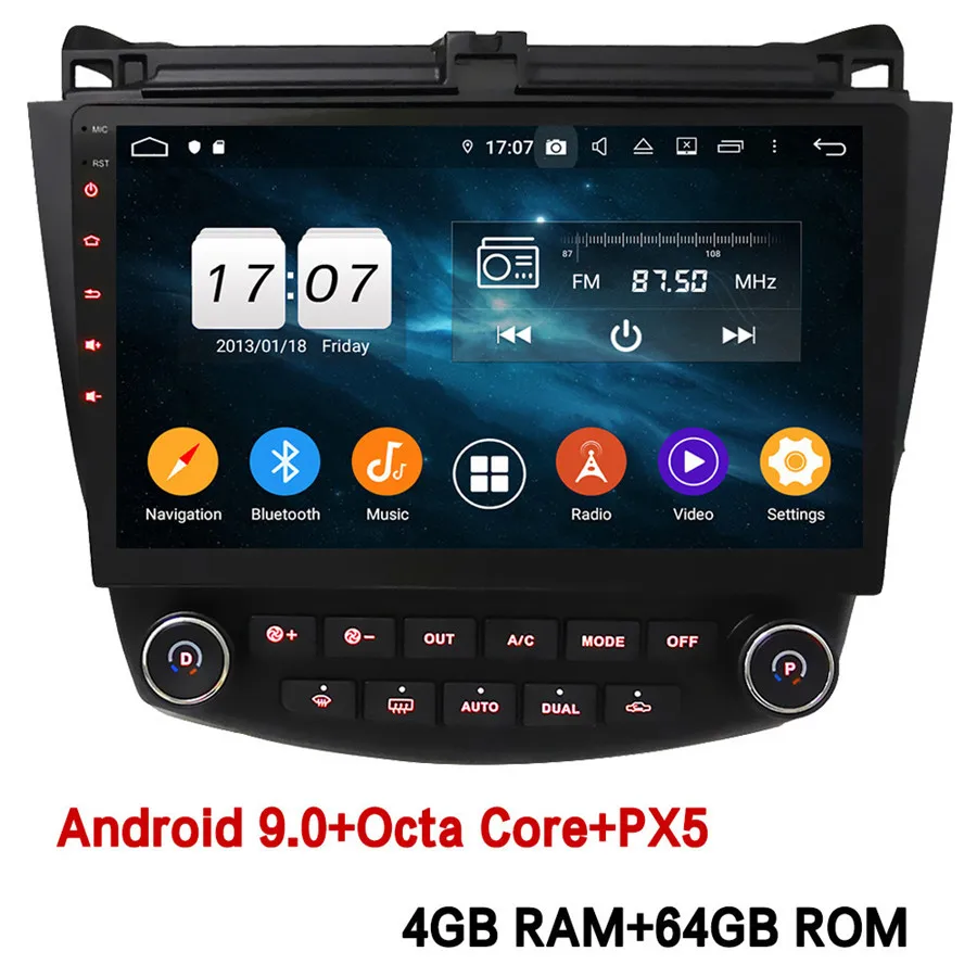 4GB RAM x 64GB ROM Klyde 10," ips 4G Android 9,0 Восьмиядерный 4 Гб ОЗУ 64 Гб ПЗУ DSP BT автомобильный DVD мультимедийный плеер радио для Honda Accord 7th 2003-2007 - Цвет: 4GB RAM x 64GB ROM