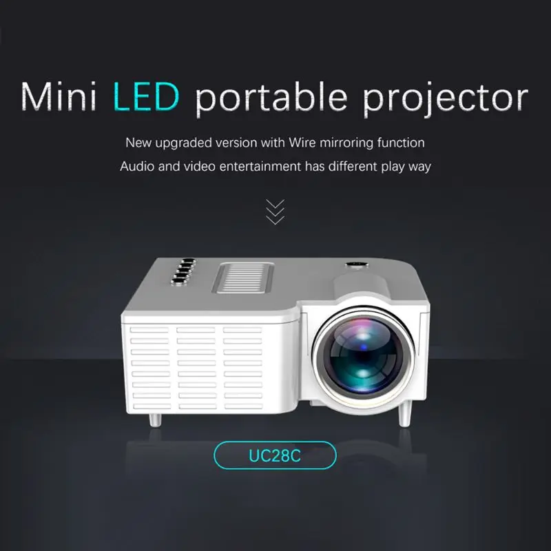 

UC28C Mini Portable Video Projector 16:9 LCD Projector Media Player for Smart Phones Home Theater Cinema Office Supplies