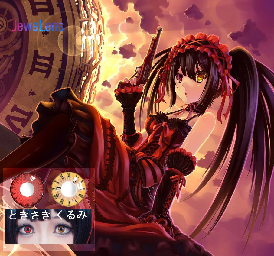 Jewelens Colored Contact Lenses Circle Color Lens for Eyes Halloween Cosplay Kurumi Series | Красота и здоровье