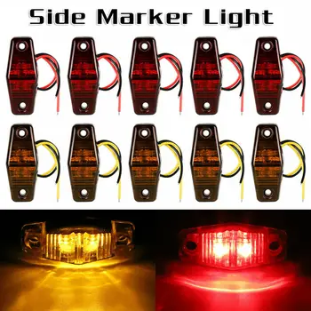 

Parts Side Marker Tail Lights Lamps 10 pcs 2.5" Fender Clearance Truck RV Trailer