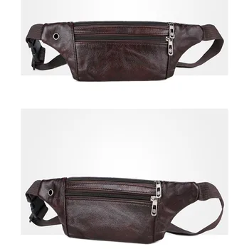 

Fashion Useful High Quality Waist Pack Men PU Leather Belt Bum Waist Pouch Fanny Pack Crossbody Shoulder Sport Zip Bag