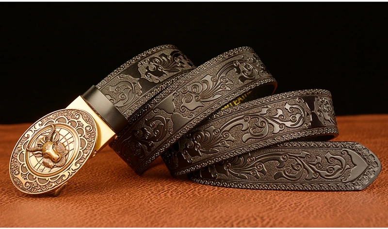 Classical Designer Sheep Head Bucke Belt Genuine Leather Belt for Men mens designer belts