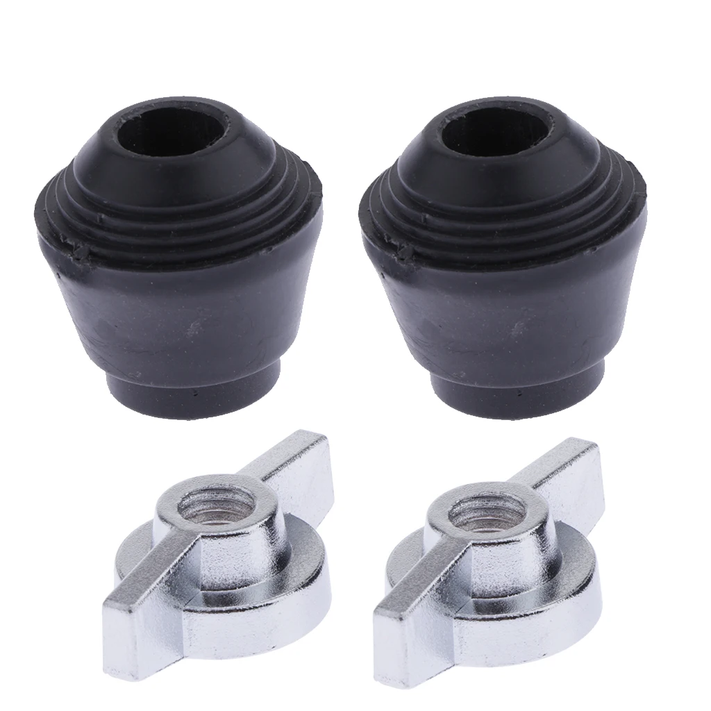 2pcs Black Floor Tom Bass Drum Legs Feet Set Parts Replacement Accessories