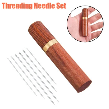 

7pcs Stainless Steel Threading Needle Set Blind Person Elderly Darning Needle Side Opening Self-tapping Sewing Embroidery Needle