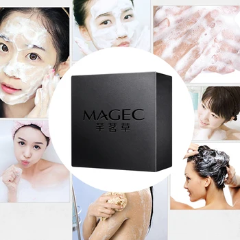 

Handmade Soap Natural Black Mini Cleaning Skin Care Acne Face Blackhead Remover Gift Treatment Basis Control Oil Moisturizing