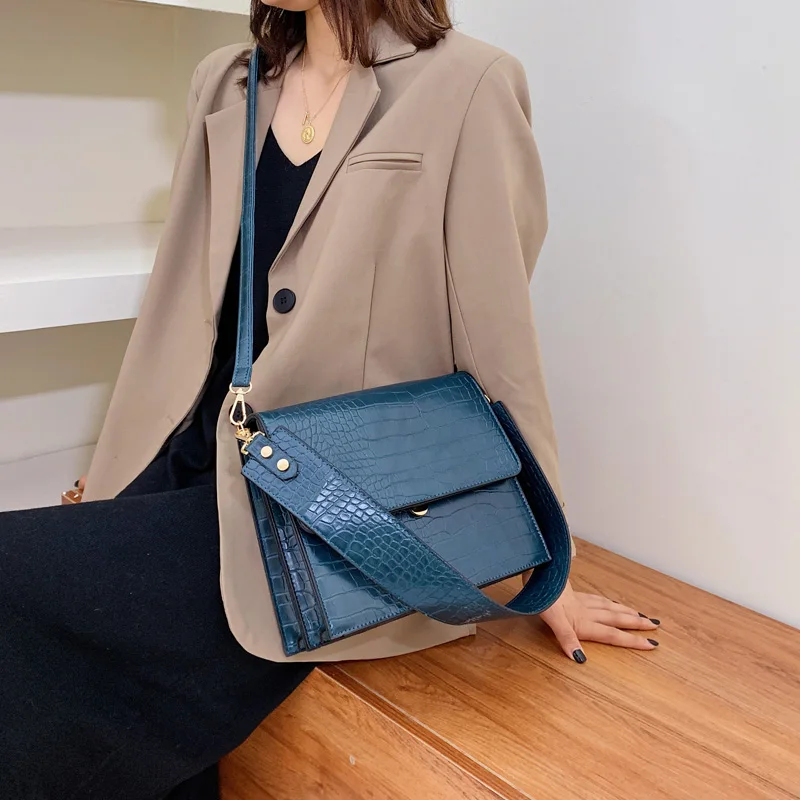 Роскошная Брендовая женская сумка модная новая качественная кожаная женская дизайнерская сумка с крокодиловым узором сумка через плечо