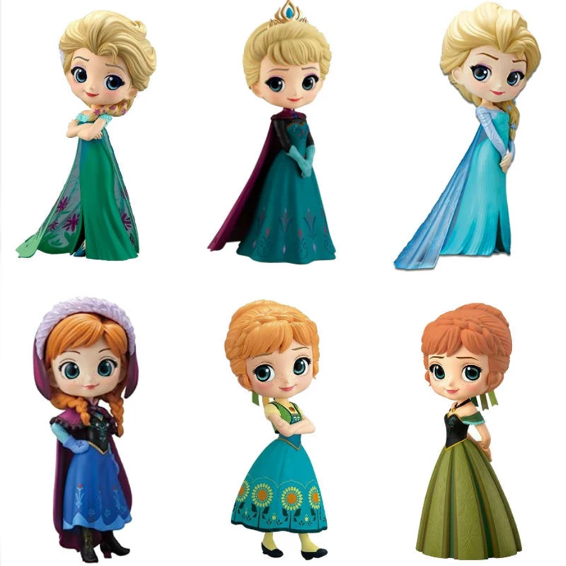 

Genuine Disney Frozen Cute Queen Princess Dolls Elsa Anna Figure Model Cake Decoration Plastic Toys for Girls Birthday Gifts