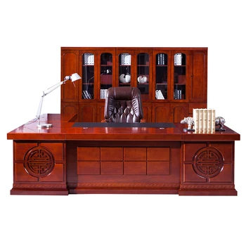 Escritorio de oficina de madera sólida china, Escritorio del Jefe, mesa de director, muebles de oficina, Silla Escritorio