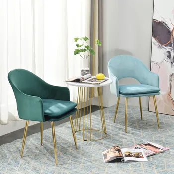 

Modern Iron Metal Velvet Royals Customized Dining Chair Dressing Study Office Chair Princess Prince Living Room Chair