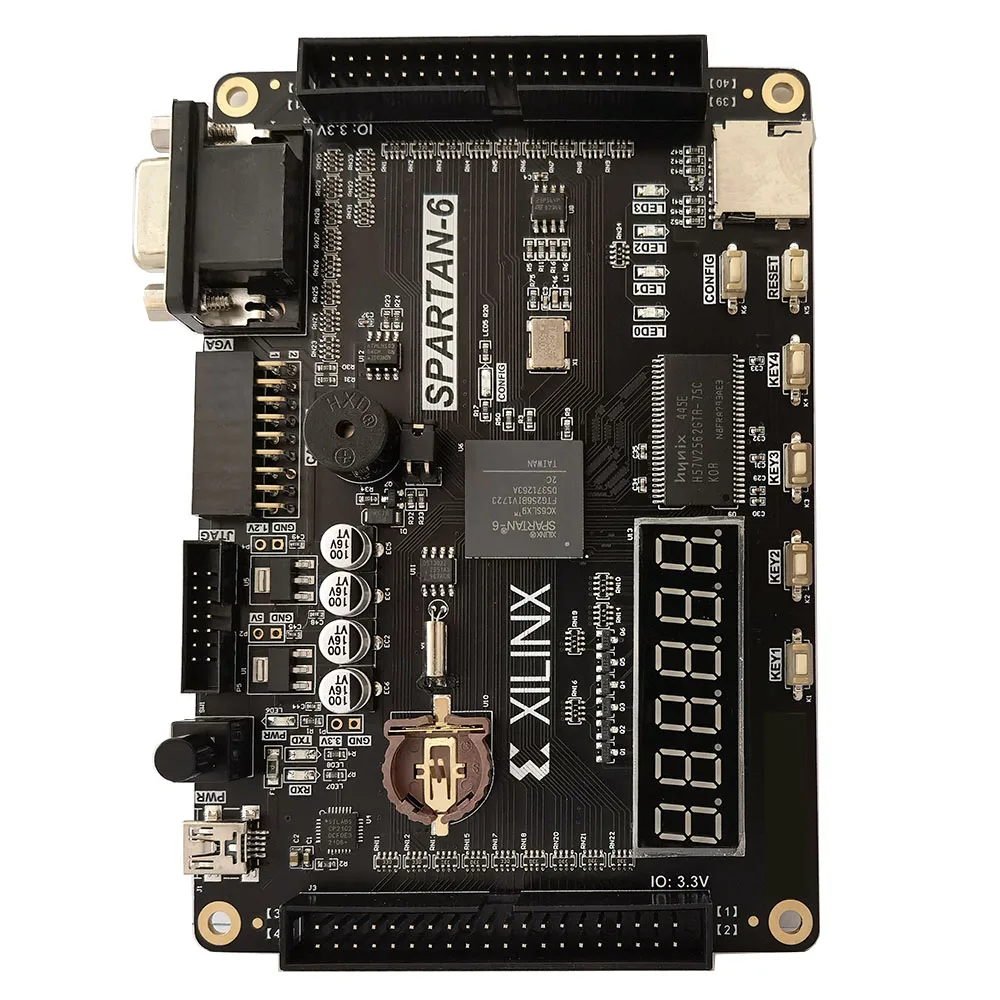 Макетная плата FPGA Xilinx Spartan-6 XC6SLX9 карта с 256 Мб SDRAM SD-карта камерой VGA AD/DA LCD