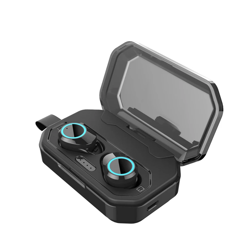 OTTWN X6 TWS 5,0 Стерео Bluetooth Наушники Беспроводные спортивные водонепроницаемые наушники бас наушники для бега для мобильного телефона общего назначения - Цвет: Черный