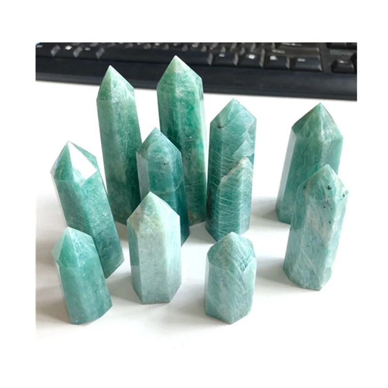 Natural Quartz Tower Amazonite Wand Points Crystals Healing Color Stone For Home Decoration Stones Aliexpress
