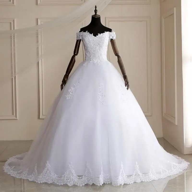 Элегантный Бисер кружевной Длинный Шлейф Свадебные платья 2022 бальное свадебное