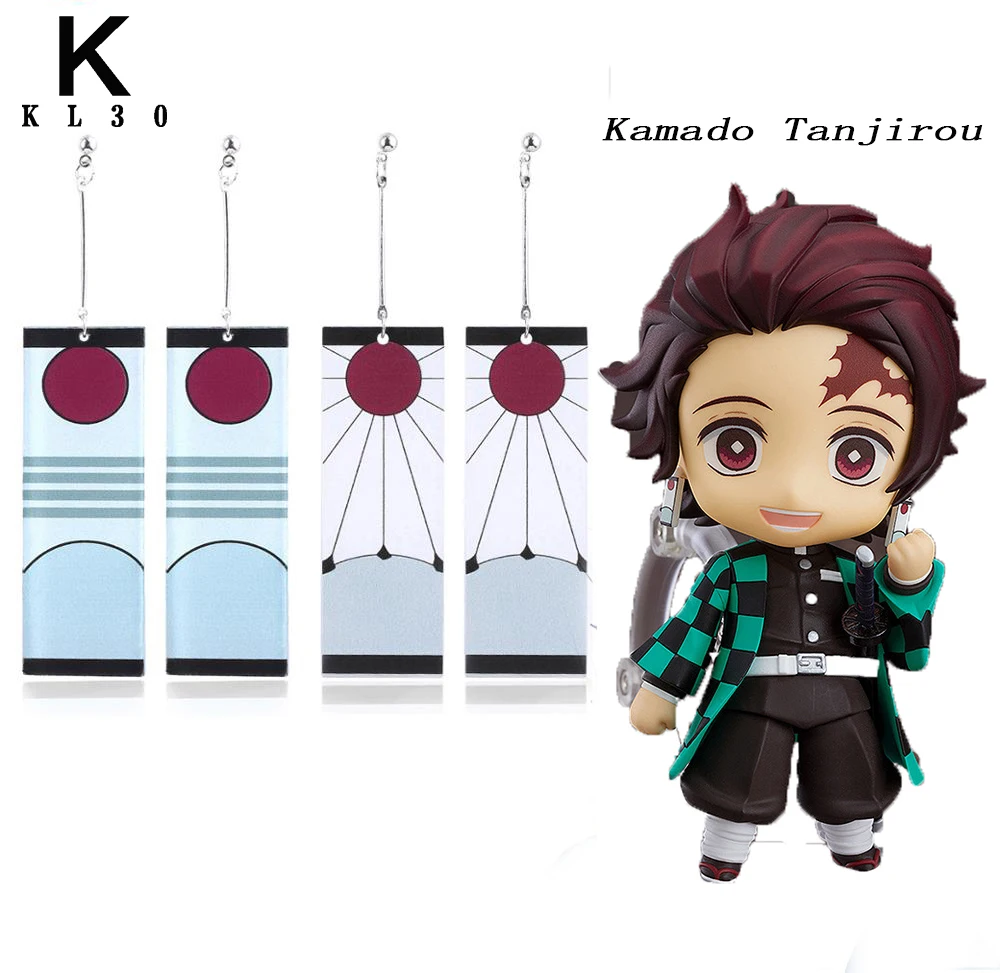 

Anime Demon Slayer Eardrop Earrings Lord Kamado Tanjirou Fashion Enamel Earring Comic Fans Cosplay Gift Jewelry Accessories