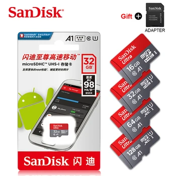 Oryginalna karta Micro SD SanDisk 16GB 32GB 64GB 128GB 256GB karta Ultra TF karta pamięci klasy 10 fiszki karta microSD mini A1 tanie i dobre opinie NONE Wysoka prędkość odczytu i zapisu Telefon komórkowy Do przechowywania plików inne Class 10 TFUNC016G CN (pochodzenie)