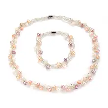 Жемчужные Ювелирные наборы ожерелье браслет барокко жемчужные наборы для женщин вечерние ювелирные изделия Свадебные украшения подарок ювелирные изделия ручной работы