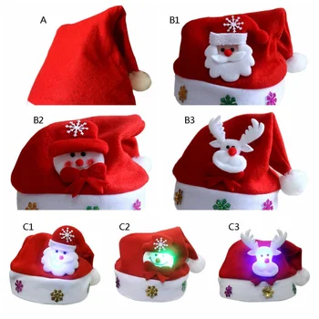 

Christmas Hat LED Light Cartoon Santa Glowing Adult Shining Cap Snowman Deer Head Decorations Party Hoilday Hat