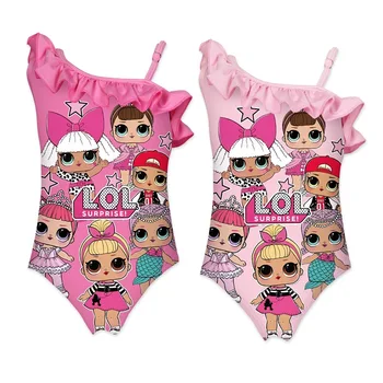 

2020 new children's LOl swimsuit cartoon doll girl one-piece bikini swimsuit