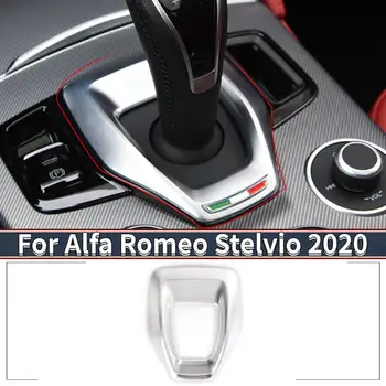 

For Alfa Romeo Stelvio 2020 Car styling ABS Chrome Interior Center Console Gear Shift Panel Cover Trim car Accessories
