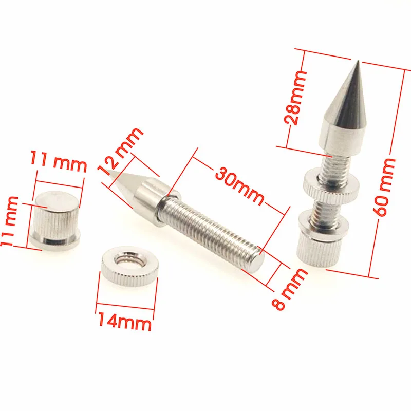 

4pcs M8*60 Speaker Spike Anti-Shock Spike Cone Isolation Spike Stand Foot AMP