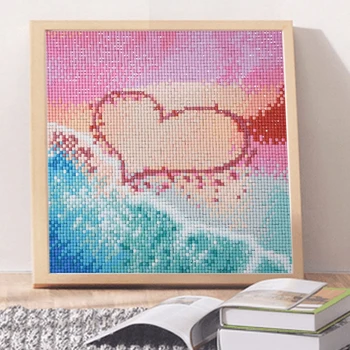 

Diamond painting romantic beach love square diamond handmade DIY cross stitch new home decoration landscape painting