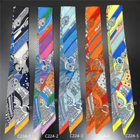 Brand Bag Scarf Women Twill Silk Scarf Skinny Scarves Ladies Gem Belt  Design Wrist Towel Foulard  Neckerchief Headband