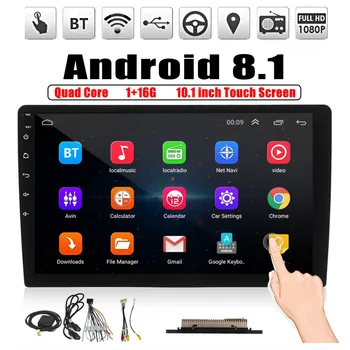 

2DIN Car Radio 10.1" Android 8.1 Multimedia Player Quad Core 1+16G Touch Screen Auto Audio Car Stereo MP5 bluetooth WIFI GPS Nav