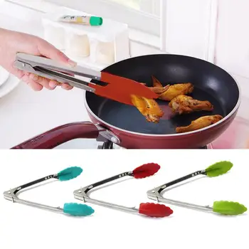 

Barbecue Tong Random Color Heavy Duty Cooking Salad Food Barbecue Grill BBQ Clip Silicone Salad Clip