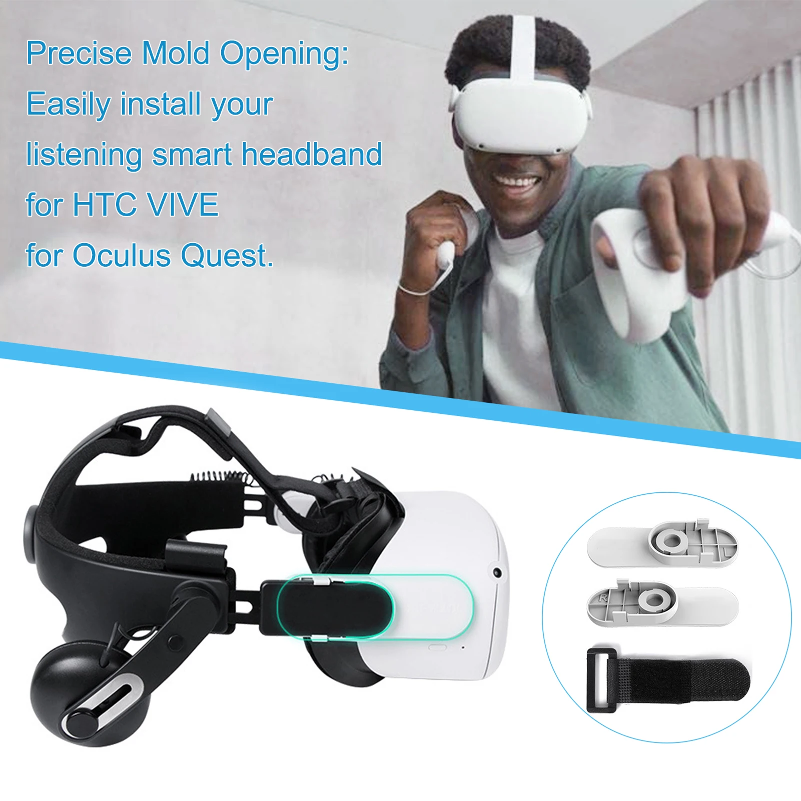 Kopfband Adapter Anschluss Kit für Oculus Quest2 Verbinden HTC VIVE Listening 