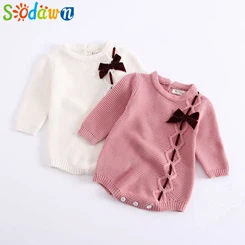 Sodawn/комбинезон для маленьких девочек; детская одежда; Однотонный костюм с длинными рукавами для малышей; комплекты одежды для малышей; боди для девочек