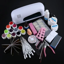 Портативный 9 Вт лечение лампа Сушилка УФ гель инструменты для ногтей полный набор