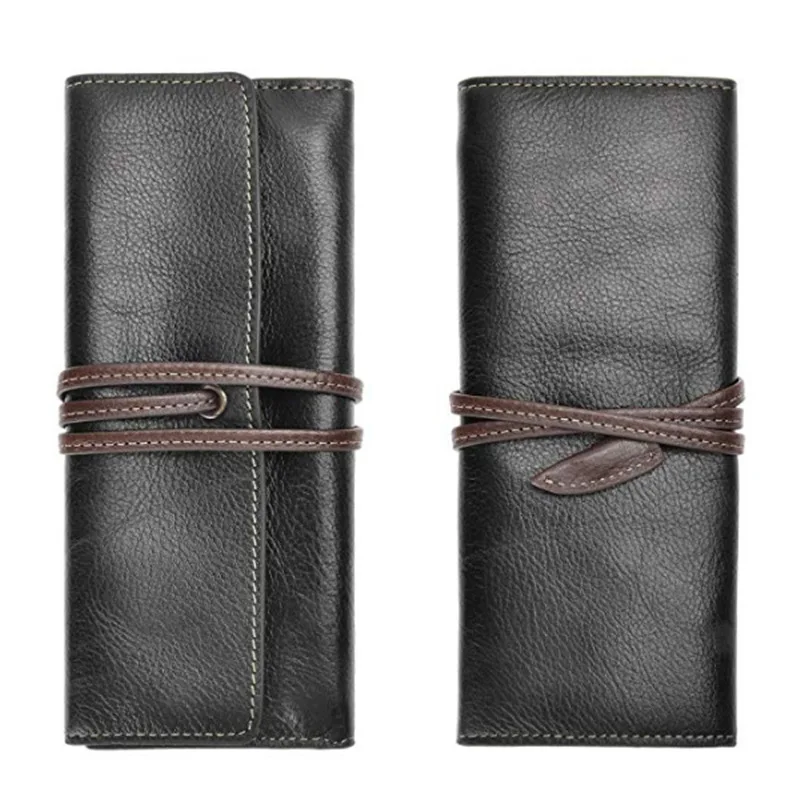 

Foreign Trade Export Leather Pencil Case Roller Blinds Large-Volume bang dai kuan Students Multi-functional Scroll Pack Customiz