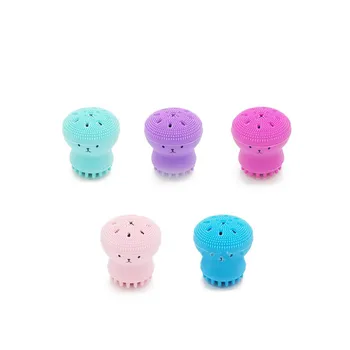 

5 Colors Available Octopus Shaped Face Wash Brush Portable Soft Silicone Deep Pore Exfoliating Cleansing Facial Cleaning Brush