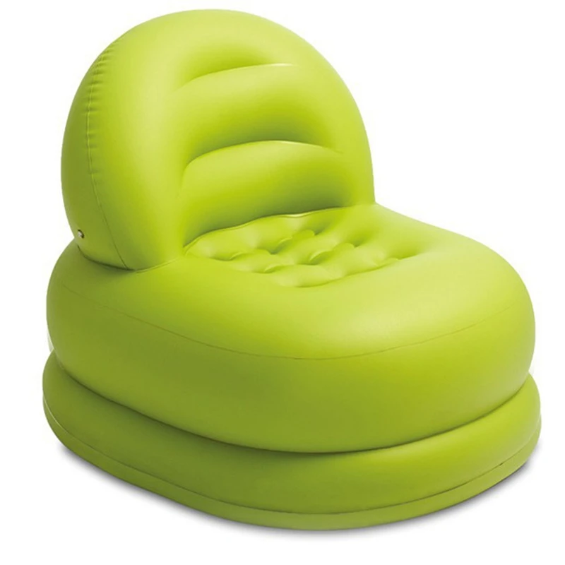 Взрослый дом кемпинг одно сиденье ПВХ надувной диван ленивый диван со спинкой удобные переносные воздушные кресла - Цвет: green